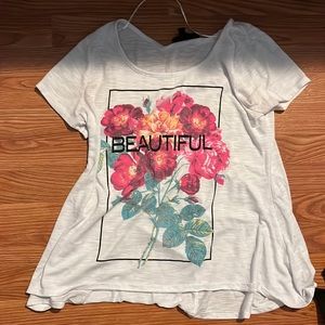 Graphic roses shirt petite tunic shirt